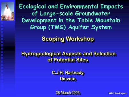 Hydrogeological Aspects and Selection of Potential Sites