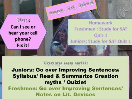 1 st Period7:25 – 8:25 2 nd Period8:30 – 9:35 3 rd Period9:40 – 10:40 Lunch A10:40 – 11:10 Period 4A11:15 – 12:10 Period 512:15 – 1:15 Period 61:20 –