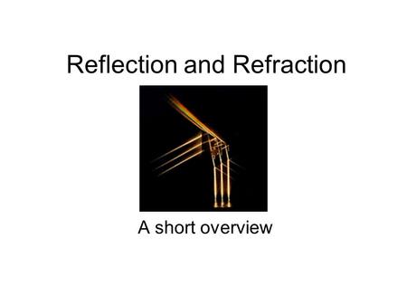 Reflection and Refraction A short overview. Plane wave A plane wave can be written as follows: Here A represent the E or B fields, q=i,r,t and j=x,y,z.