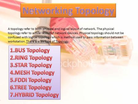 Networking Topology 1.BUS Topology 2.RING Topology 3.STAR Topology