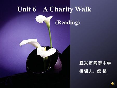 Unit 6 A Charity Walk (Reading) 宜兴市陶都中学 授课人 : 倪 韬.