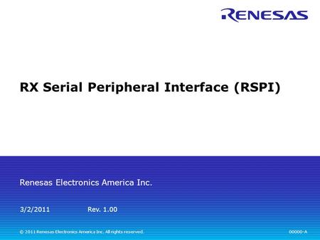 RX Serial Peripheral Interface (RSPI)