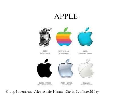 APPLE Group 1 members : Alex, Annie, Hannah, Stella, Soufiane, Miley.