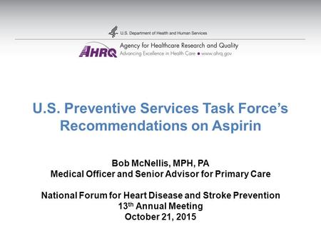 U.S. Preventive Services Task Force’s Recommendations on Aspirin