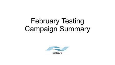 February Testing Campaign Summary. Disclaimer This presentation is based on the reports of the testing campaign and focuses on the problems arisen during.