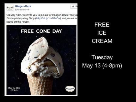 FREE ICE CREAM Tuesday May 13 (4-8pm). Nervous System Unit.