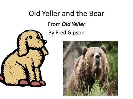 Old Yeller and the Bear From Old Yeller By Fred Gipson.