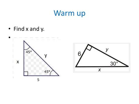 Warm up Find x and y.. Find the square footage of a regular polygon A special stage will be build for Justin Bieber’s concert. You are hired to decorate.