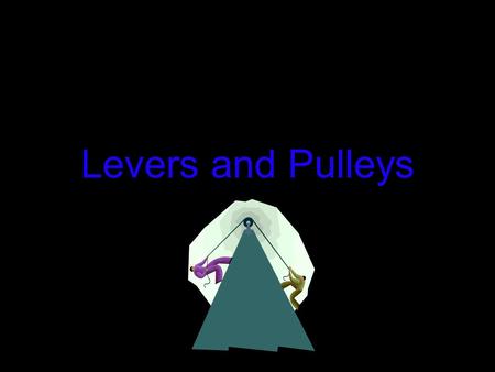 Levers and Pulleys. Lever and Pulley Jeopardy DefinitionsLevers Pulleys Simple Machines Investigations 10 pt 20 pt 30 pt 40 pt 50 pt Bonus.