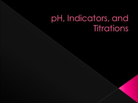 pH, Indicators, and Titrations