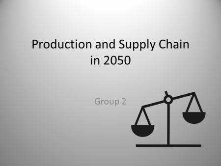 Production and Supply Chain in 2050 Group 2. Producer Resources Government R&D Adoption Demand Consumer.