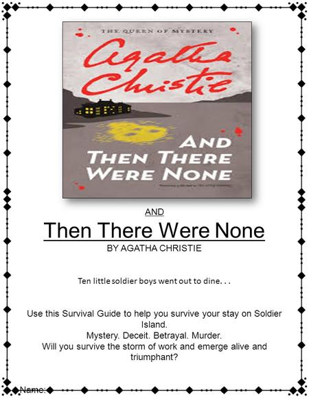 Then There Were None AND BY AGATHA CHRISTIE