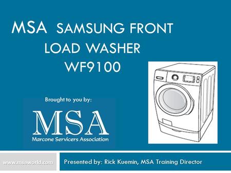 msa samsung front load washer wf9100