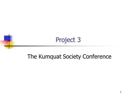 1 Project 3 The Kumquat Society Conference. 2 Conference Registration In this project you will write a program to handle a conference registration. The.