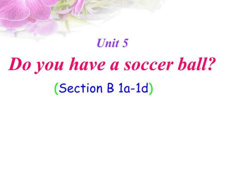 Unit 5 Do you have a soccer ball? (Section B 1a-1d)