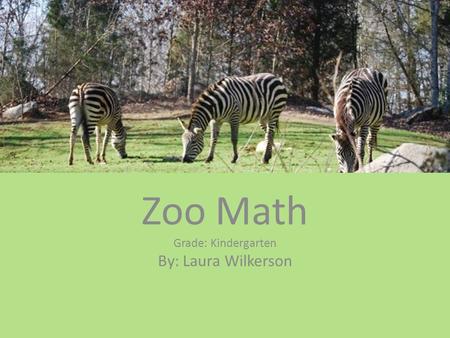 Zoo Math Grade: Kindergarten By: Laura Wilkerson.