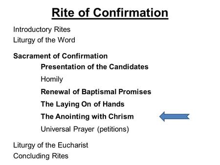 Rite of Confirmation Introductory Rites Liturgy of the Word