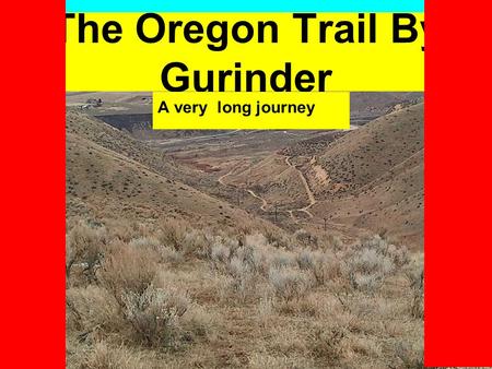 The Oregon Trail By Gurinder A very long journey.