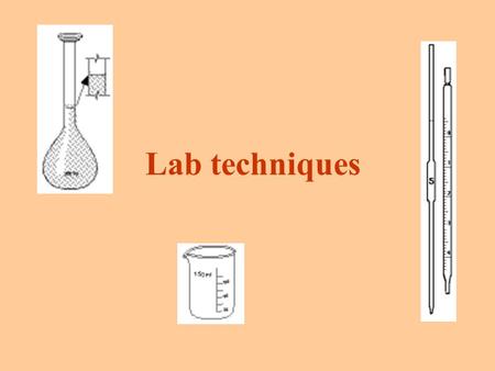 Lab techniques. Measuring the volume of a liquid with a graduated cylinder: