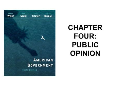 CHAPTER FOUR: PUBLIC OPINION. Nature of Public Opinion Public Opinion – the collection of individual opinions toward issues or objects of general interests,