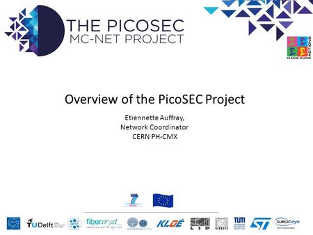 Overview of the PicoSEC Project Etiennette Auffray, Network Coordinator CERN PH-CMX.