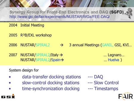 Synergy Group for Front-End Electronics and DAQ (SGFD)