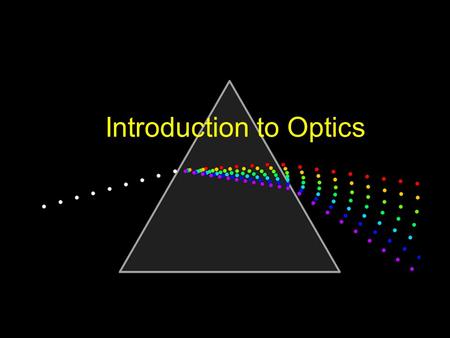 Introduction to Optics. How do we see things? What is light?