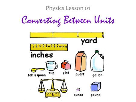 Converting Between Units Physics Lesson 01. Before we get started: Think about when you’re cooking from a recipe. How do you know how much of each ingredient.