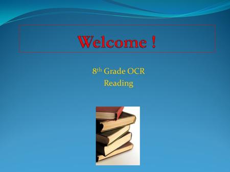 8 th Grade OCR Reading. Mrs. Tara Stepanian Bachelors Degree - Muhlenberg College Masters Degree - The College of Saint Elizabeth Certificates Special.