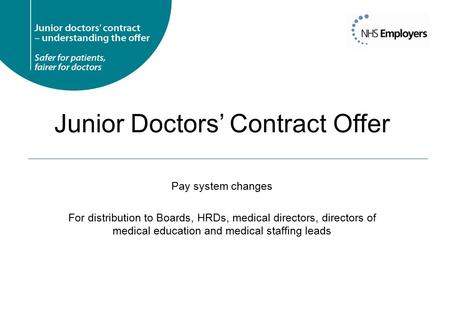 Junior Doctors’ Contract Offer