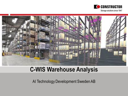 C-WIS Warehouse Analysis AI Technology Development Sweden AB.