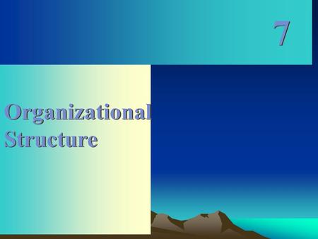 7 Organizational Structure.