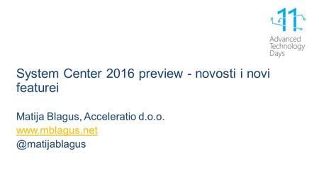 System Center 2016 preview - novosti i novi featurei