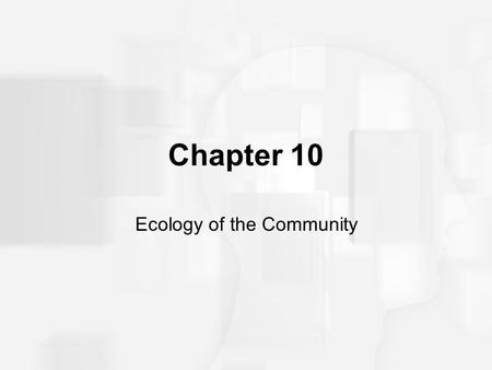 Chapter 10 Ecology of the Community. Prologue How did communities evolve?