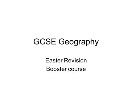 Easter Revision Booster course