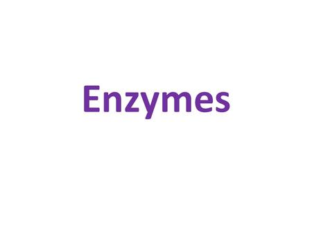 Enzymes.