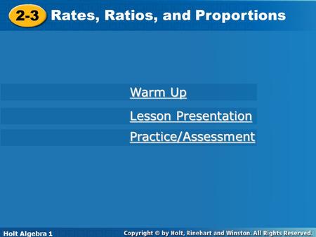 Rates, Ratios, and Proportions