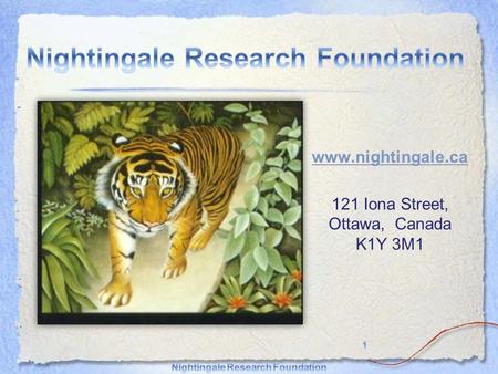 Www.nightingale.ca 121 Iona Street, Ottawa, Canada K1Y 3M1.