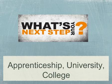 Apprenticeship, University, College. Type of Educational Experience ApprenticeshipUniversityCollege - A teaching partnership between the registered apprentice.