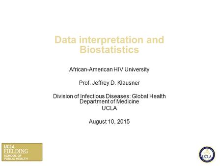 To enhance students ability to interpret data in charts and graphs To discuss basic concepts in epidemiology and science.