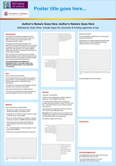 Poster title goes here... Introduction First check with conference organisers on their specifications of size and orientation, before you start your poster.