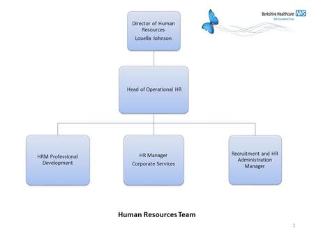 Director of Human Resources Louella Johnson Head of Operational HR HRM Professional Development HR Manager Corporate Services Recruitment and HR Administration.