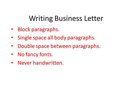 Writing Business Letter