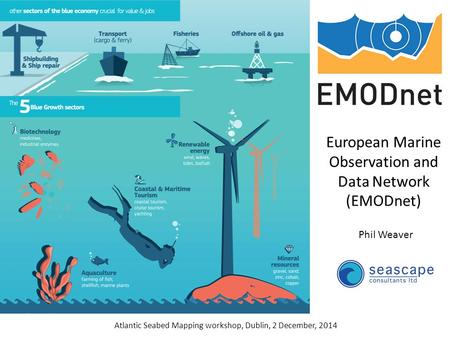 European Marine Observation and Data Network (EMODnet) Phil Weaver Atlantic Seabed Mapping workshop, Dublin, 2 December, 2014.