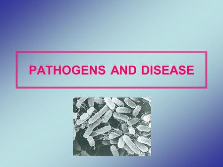 PATHOGENS AND DISEASE. Q. What is meant by the term MICROBE? A. A very small organism or microorganism, only observed using a microscope eg Bacteria,