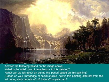 Answer the following based on the image above: What is the artist trying to emphasize in this painting? What can we tell about art during this period based.