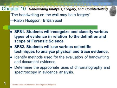 Chapter 10 Handwriting Analysis, Forgery, and Counterfeiting