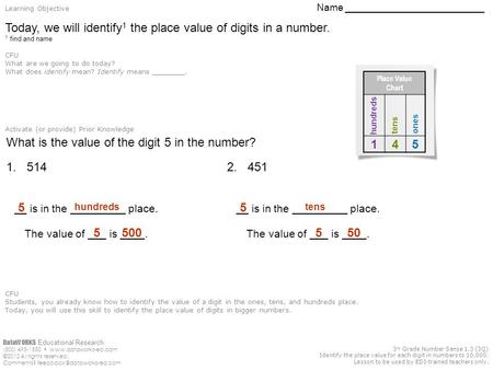 DataWORKS Educational Research (800) 495-1550  ©2012 All rights reserved. Comments? 3 rd Grade Number Sense.