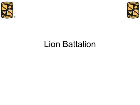 Lion Battalion. Lion BN Staff BN CDR C/LTC DaCosta S-1 1LT Salters C/SFC Russell S-2 C/CPT Mitchell C/1LT Burrow S-3 C/CPT Gates C/SFC Bowens S-4 1LT.