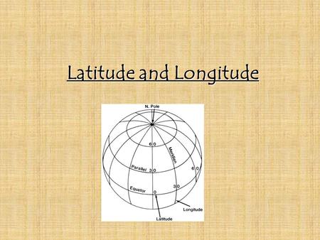 Latitude and Longitude